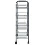 Voir la diapositive 4 : VIDAXL Chariot de cuisine a 4 niveaux Gris 46x26x85 cm Fer