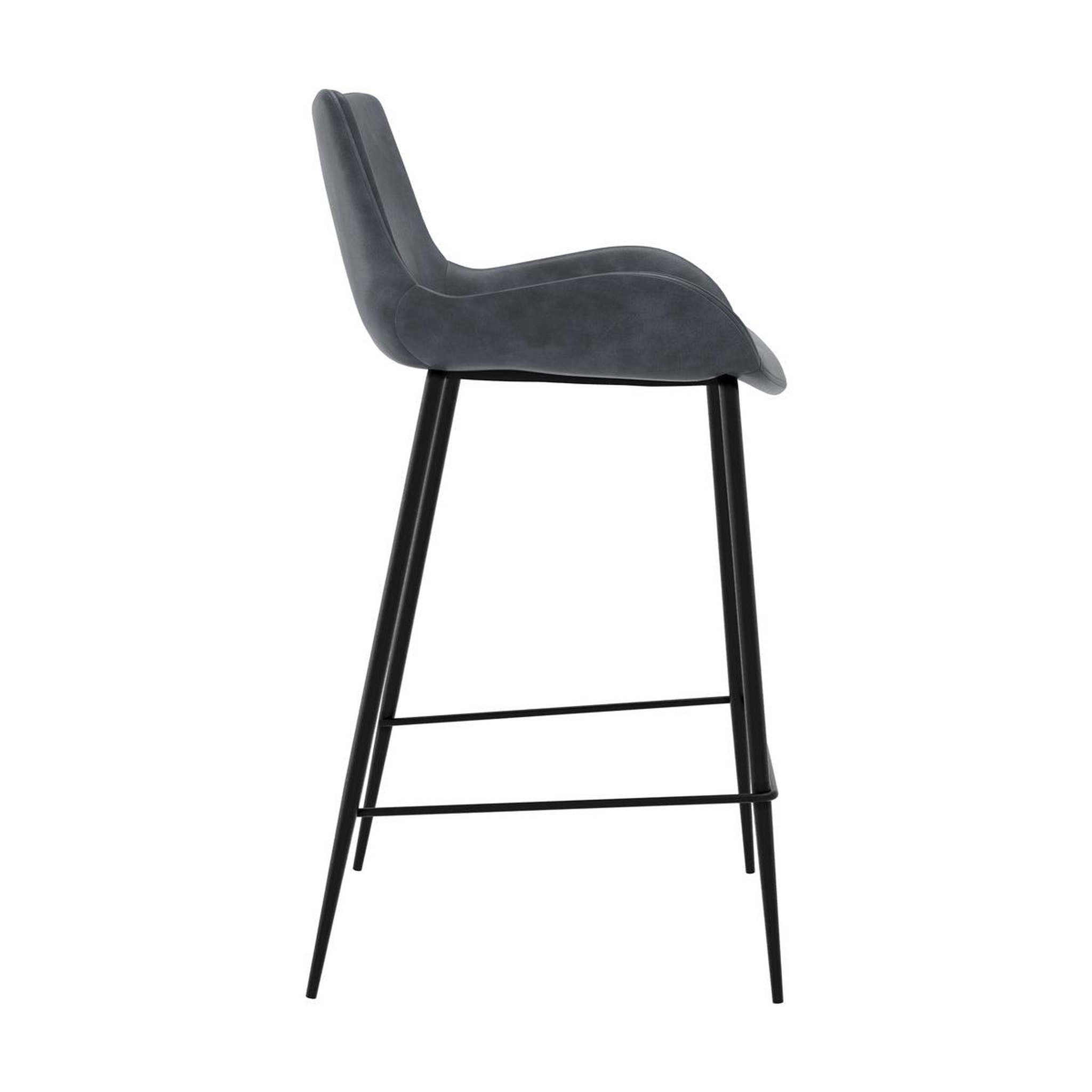 Voir la diapositive 6 : MAISON PAVANE Lot de 2 chaises pour îlot central 65 cm en synthétique gris/noir-pirata