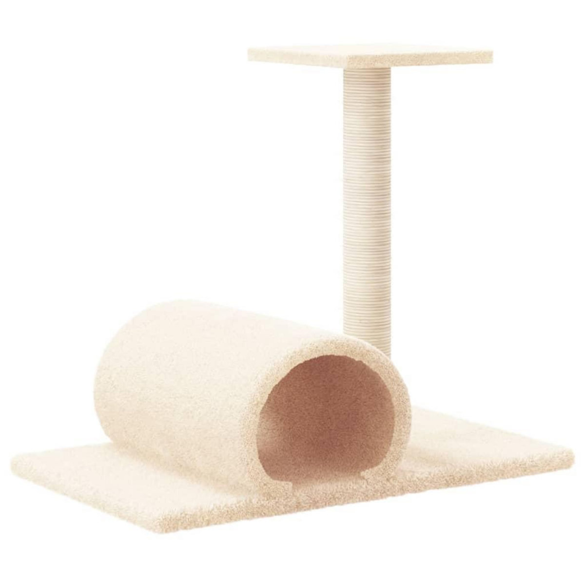 VIDAXL Arbre a chat avec tunnel Creme 60x34,5x50 cm