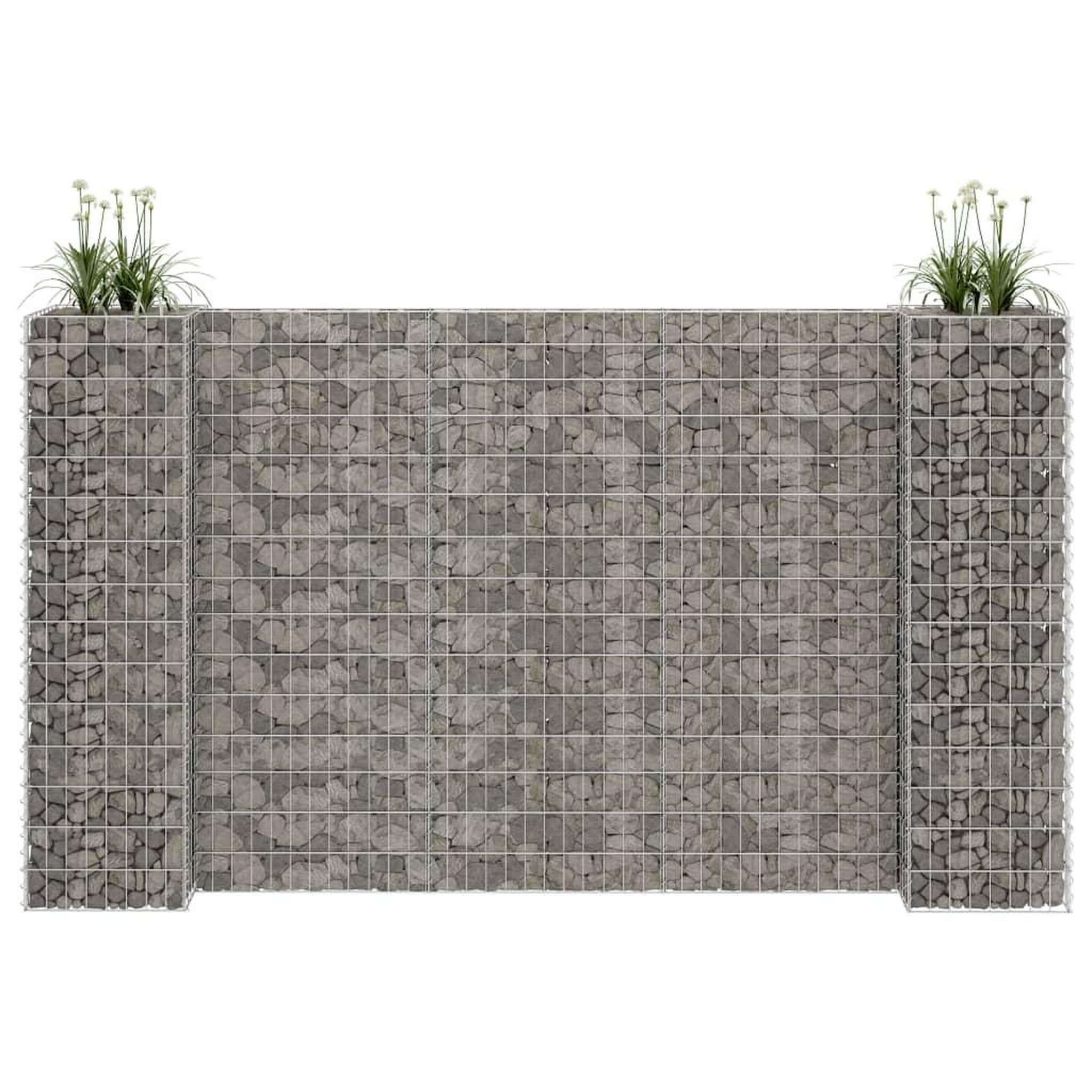 Voir la diapositive 1 : VIDAXL Jardiniere a gabion en H Fil d'acier 260x40x150 cm