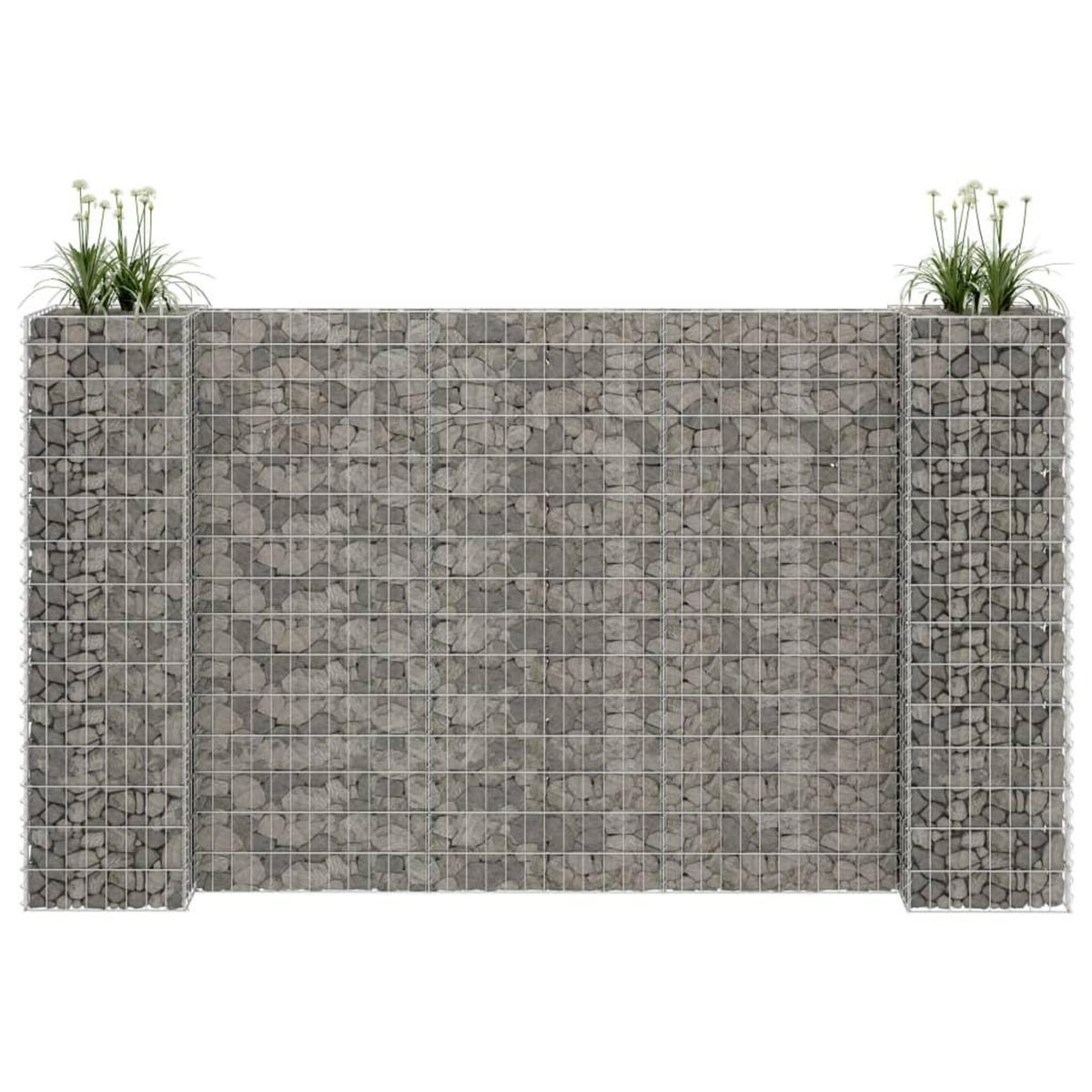 VIDAXL Jardiniere a gabion en H Fil d'acier 260x40x150 cm