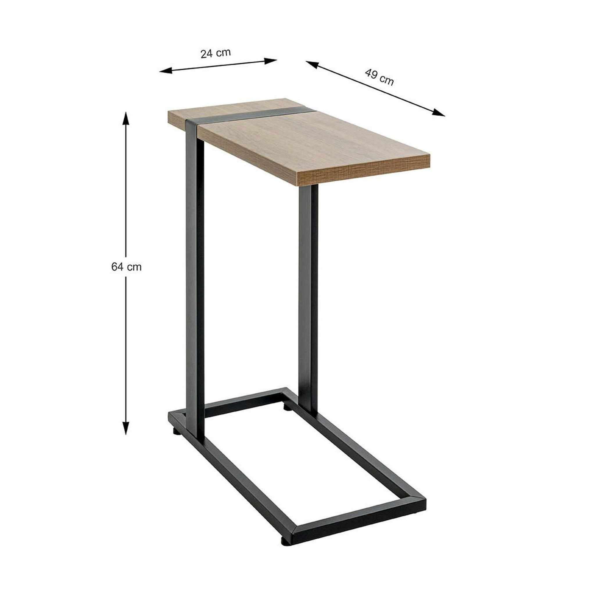 Voir la diapositive 6 : Paris Prix Table d'Appoint  Miranda  64cm Chêne Foncé & Noir