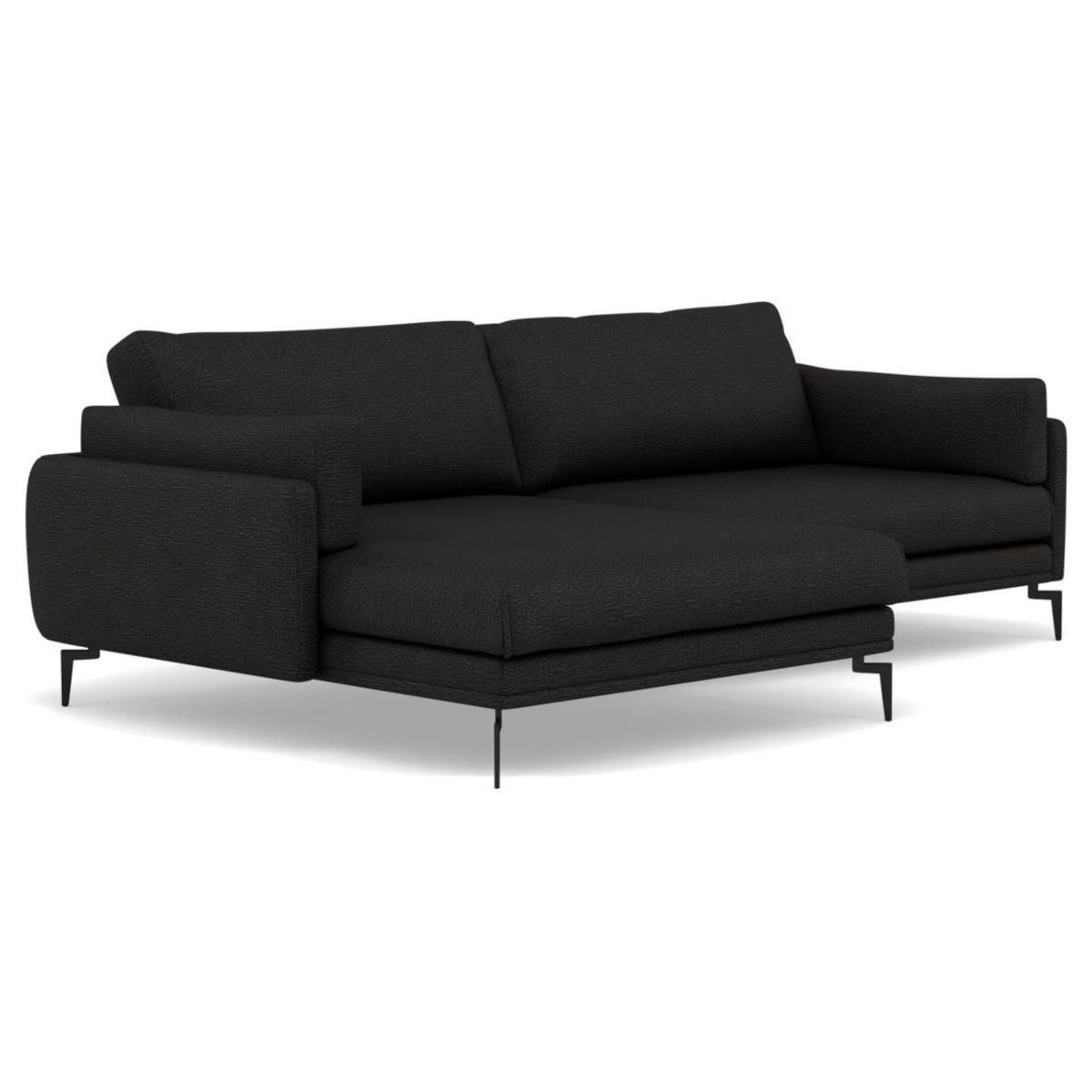 LISA DESIGN Carlos - canapé d'angle gauche 4 places ultra moelleux en tissu texturé