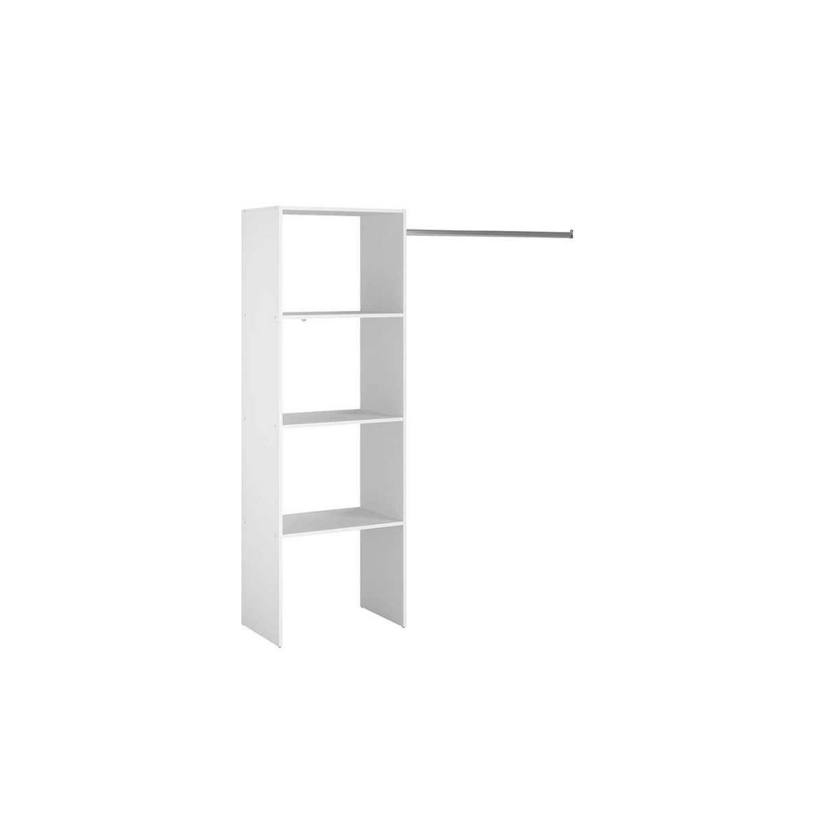 CONCEPT USINE Dressing blanc 3 étagères, penderie 160 x 40 x 180 cm ELYSEE