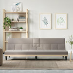 VIDAXL Canape-lit avec porte-gobelets taupe tissu