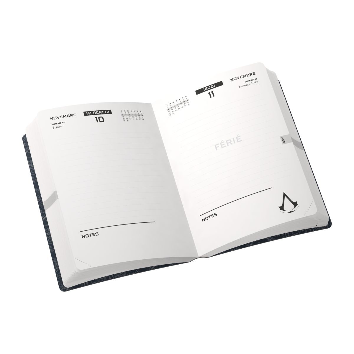 Agenda scolaire journalier Assassin's Creed personnage avec bateau 2021-2022