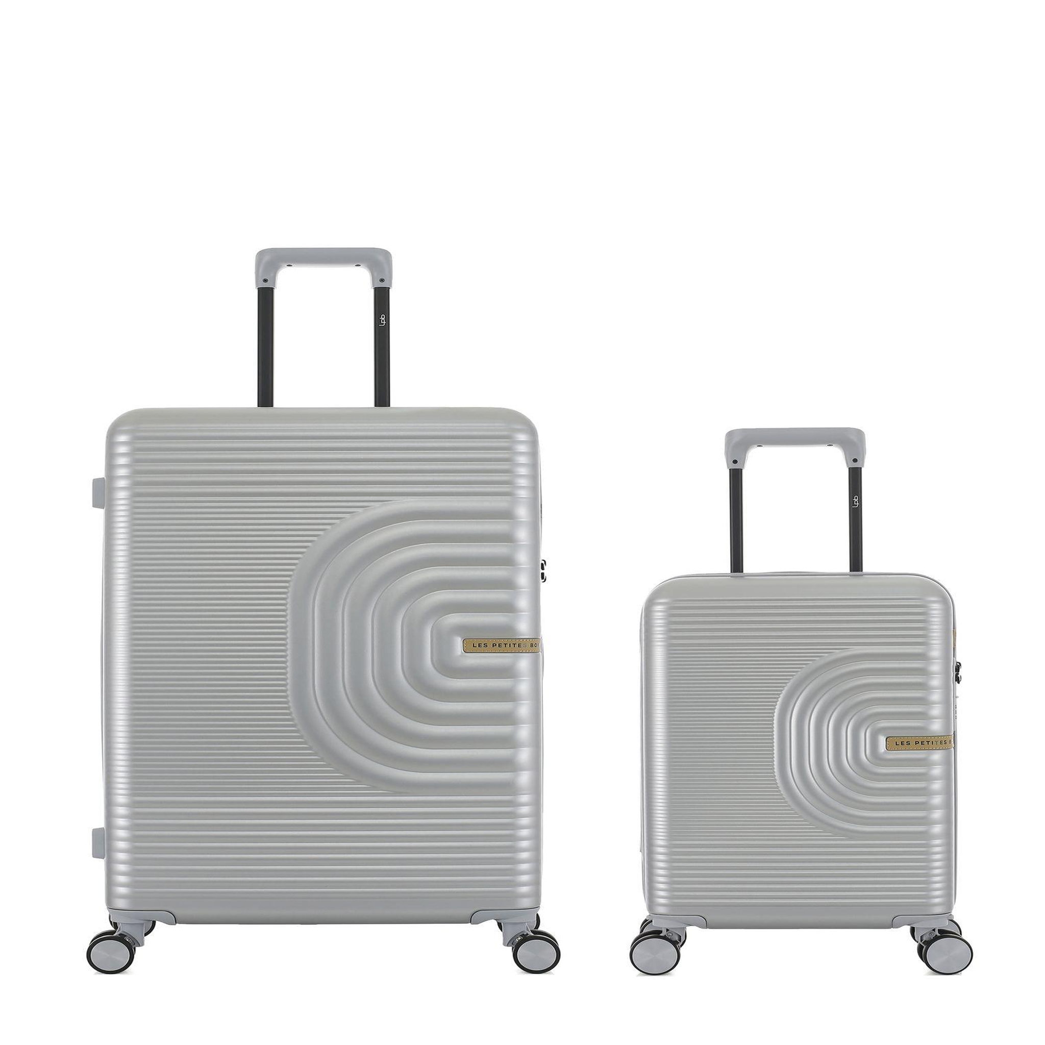 LES P'TITES BOMBES LPB Lot de 2 Valises Rigides Grand Format et Cabine XS CELIA. Coloris disponibles : Rose