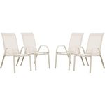 Habitat et Jardin Fauteuil jardin Textilène  Cordoba  - Phoenix - Écru - Lot de 4