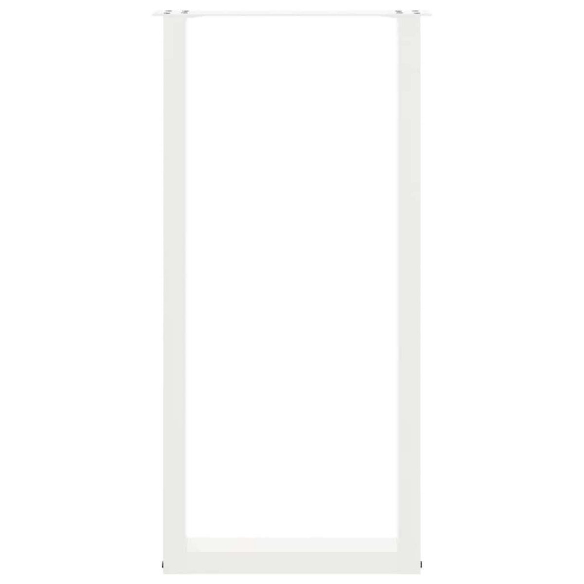 VIDAXL Pieds de table basse forme de U 2pcs blanc 40x(100-101)cm acier