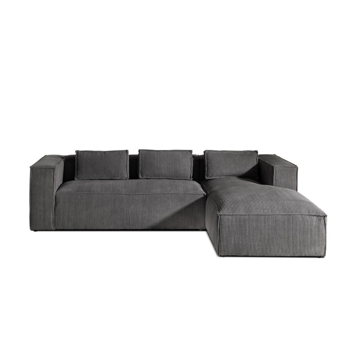 LISA DESIGN Stella - canapé d'angle - en velours côtelé - 4 places -style contemporain - droit