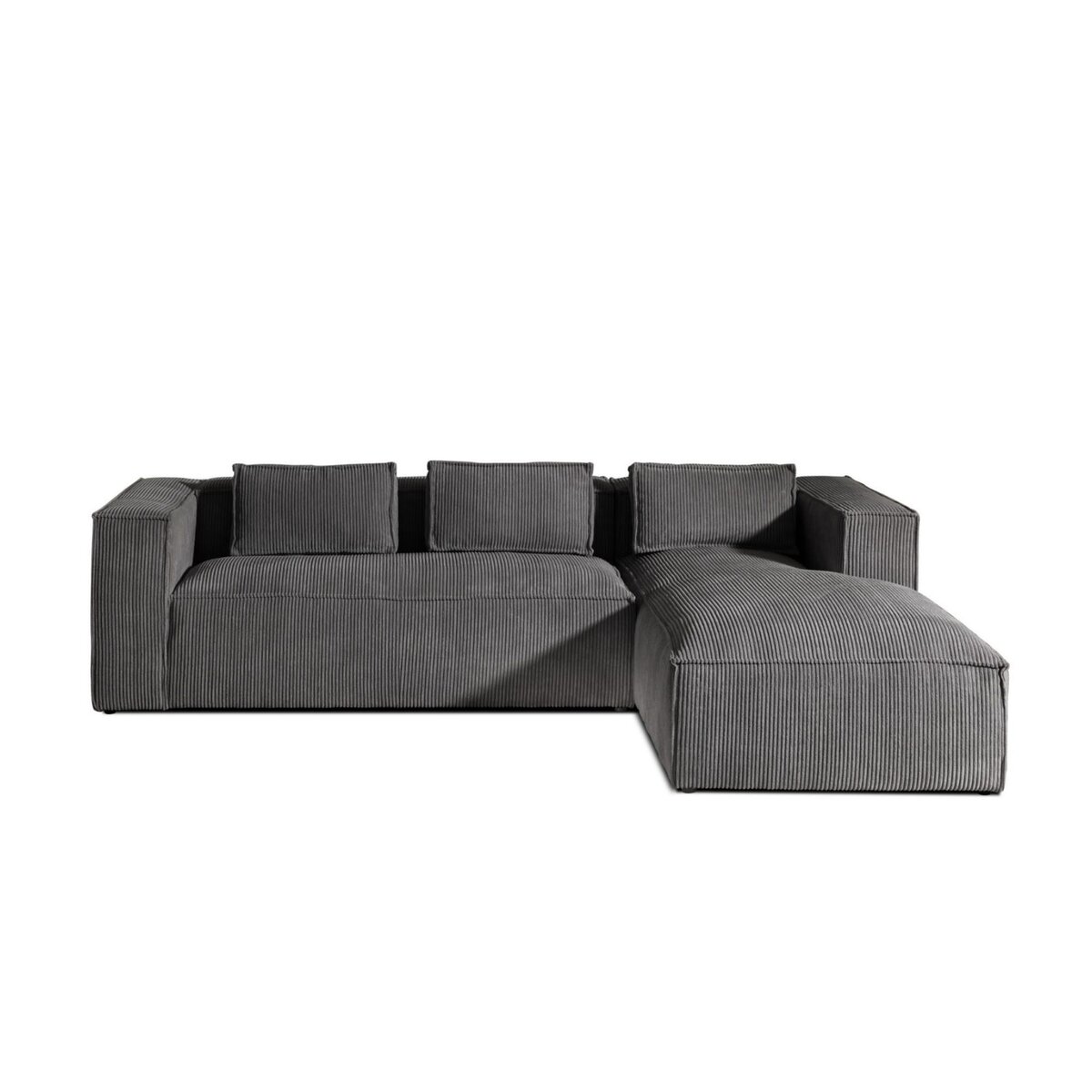 LISA DESIGN Stella - canapé d'angle - en velours côtelé - 4 places -style contemporain - droit