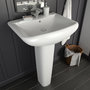 Voir la diapositive 1 : VIDAXL Lavabo autoportant avec socle Ceramique Blanc 580x470x200 mm