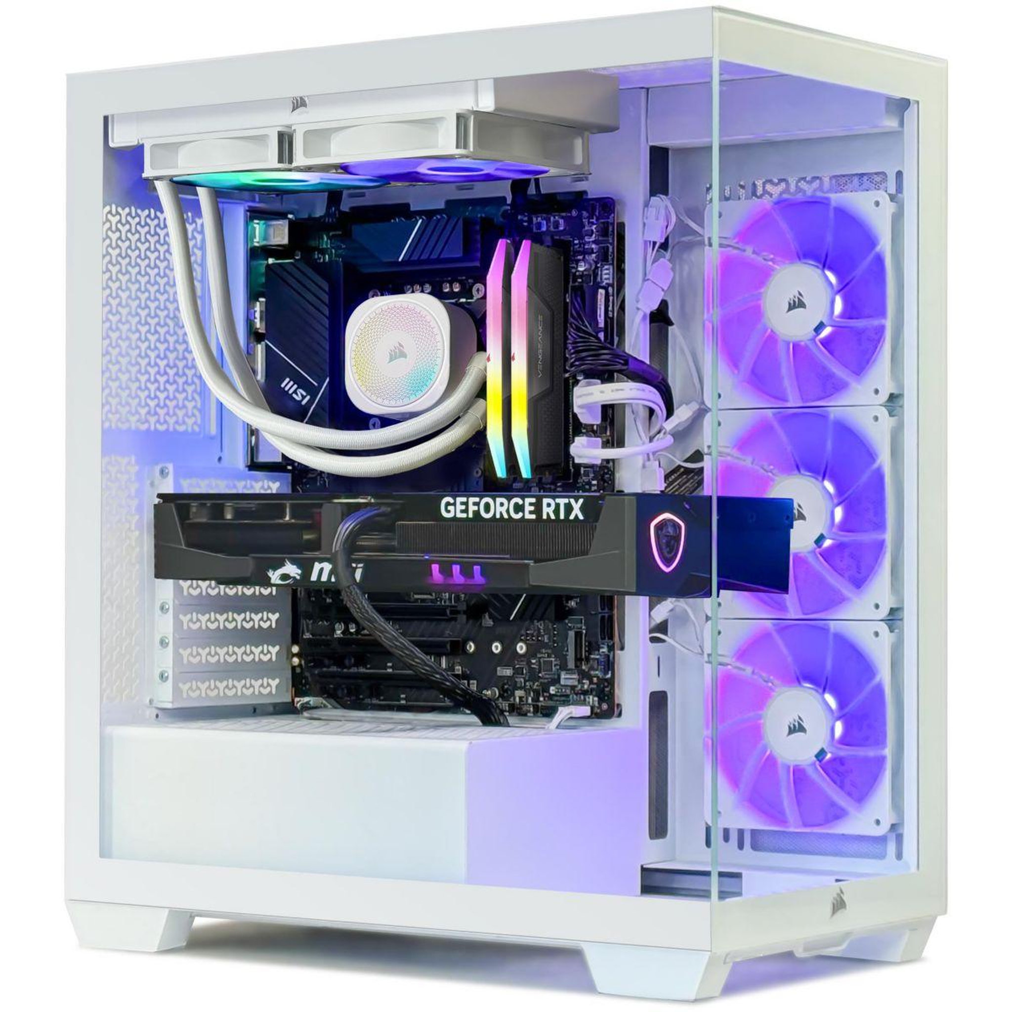Voir la diapositive 1 : Corsair PC Gamer 3500X I9 RTX5080 WHITE