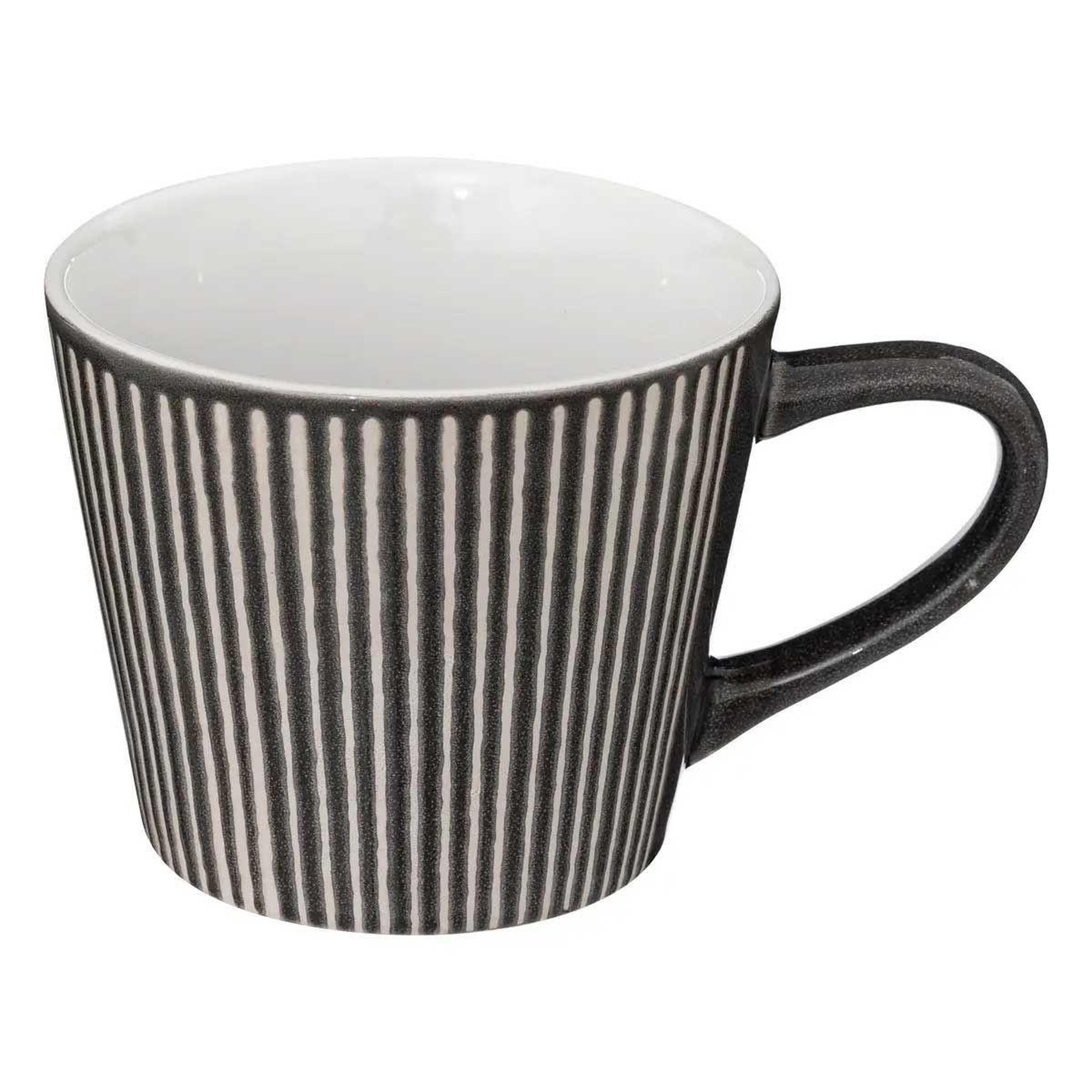 Voir la diapositive 2 : SECRET DE GOURMET Lot de 6 mugs en céramique  maya  40cl gris