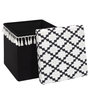 Voir la diapositive 3 : Paris Prix Pouf Pliable & Coffre  Mirage  38cm Noir & Blanc