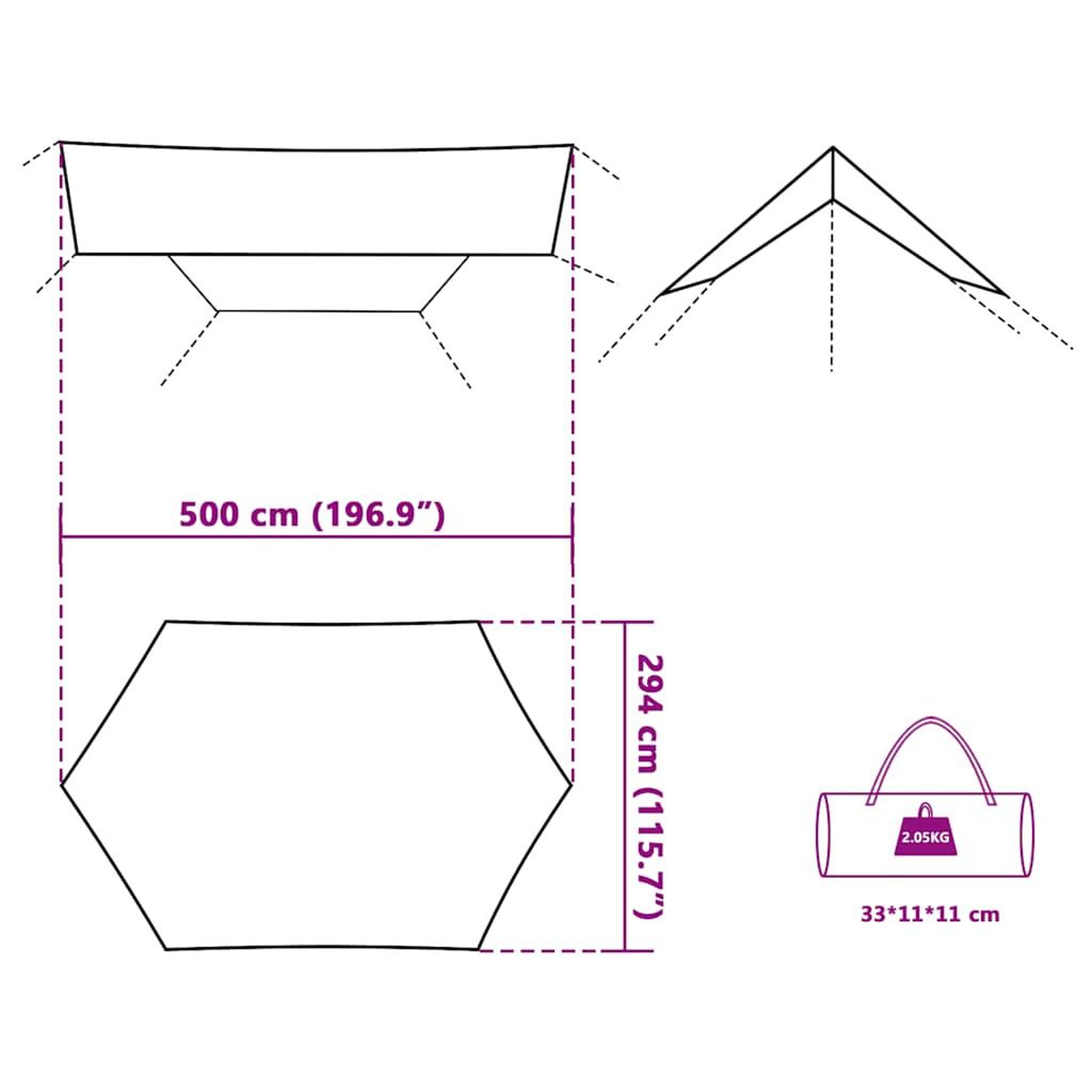 Voir la diapositive 6 : VIDAXL Bache de camping bleu 500x294 cm impermeable