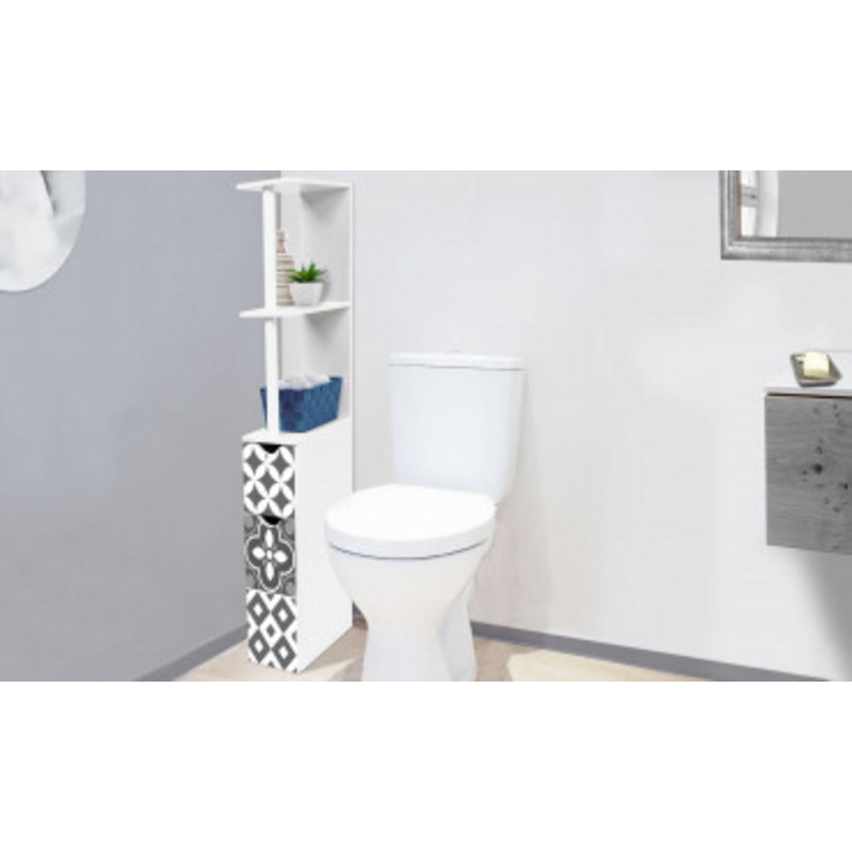 Etagère wc 2 portes NATHAN