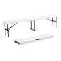 Voir la diapositive 1 : KZ GARDEN Banc de Jardin Pliable Blanc 180 x 28 x 43.5H cm Banc Exterieur Interieur Camping Réception KZ GARDEN