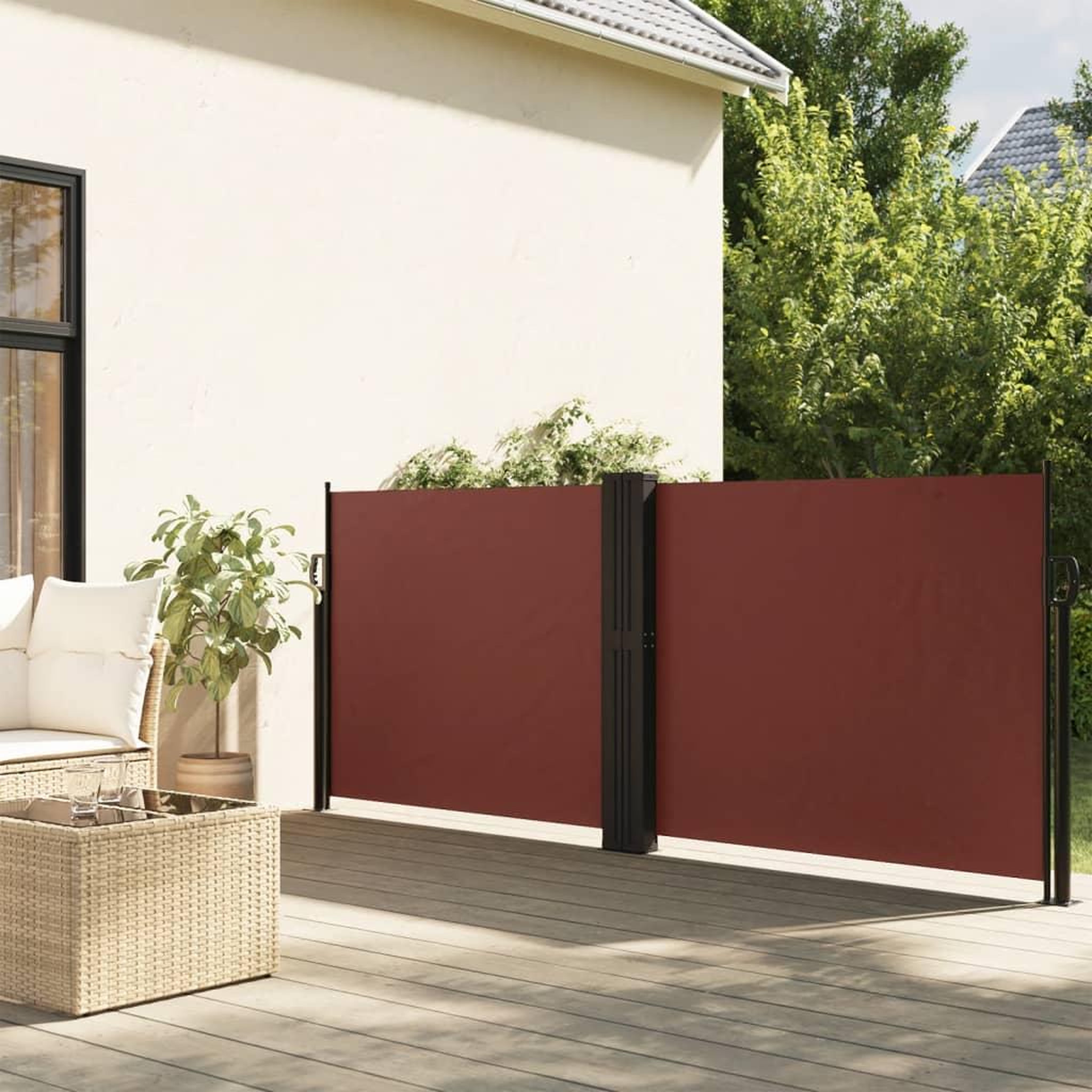 VIDAXL Auvent lateral retractable marron 120x600 cm