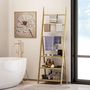 Voir la diapositive 4 : HOMCOM Porte-serviettes pliable style cosy bambou verni 3 barres 3 étagères H.153cm