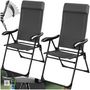 Voir la diapositive 1 : tectake Chaise de camping pliable gris anthracite Ensemble de 2