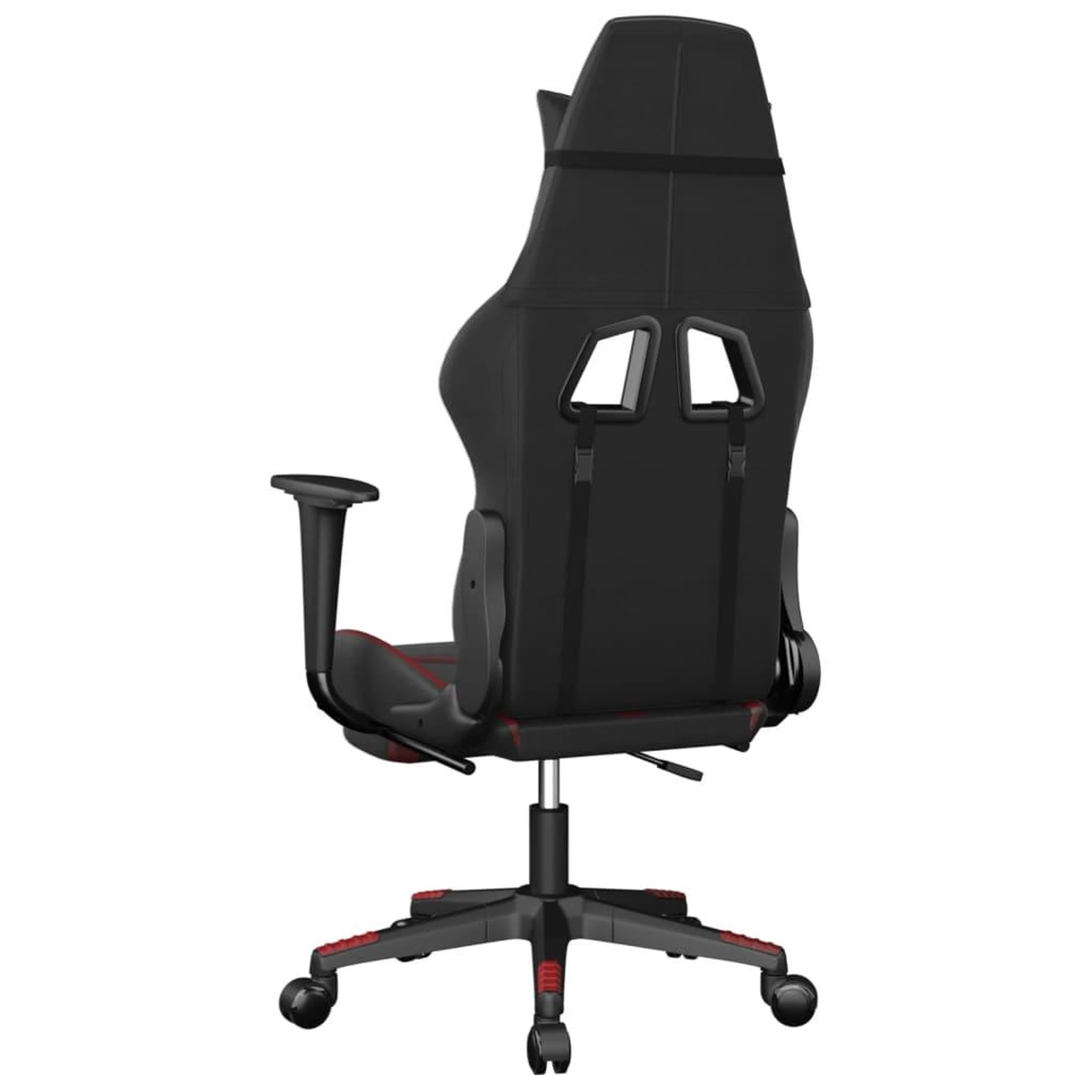 Voir la diapositive 5 : VIDAXL Chaise de jeu avec repose-pied Noir/rouge bordeaux Similicuir