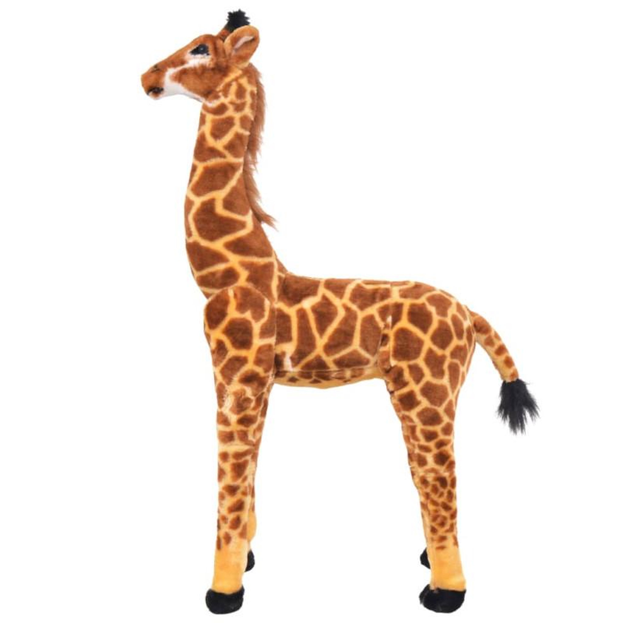 Voir la diapositive 2 : VIDAXL Jouet en peluche Girafe Marron et jaune XXL