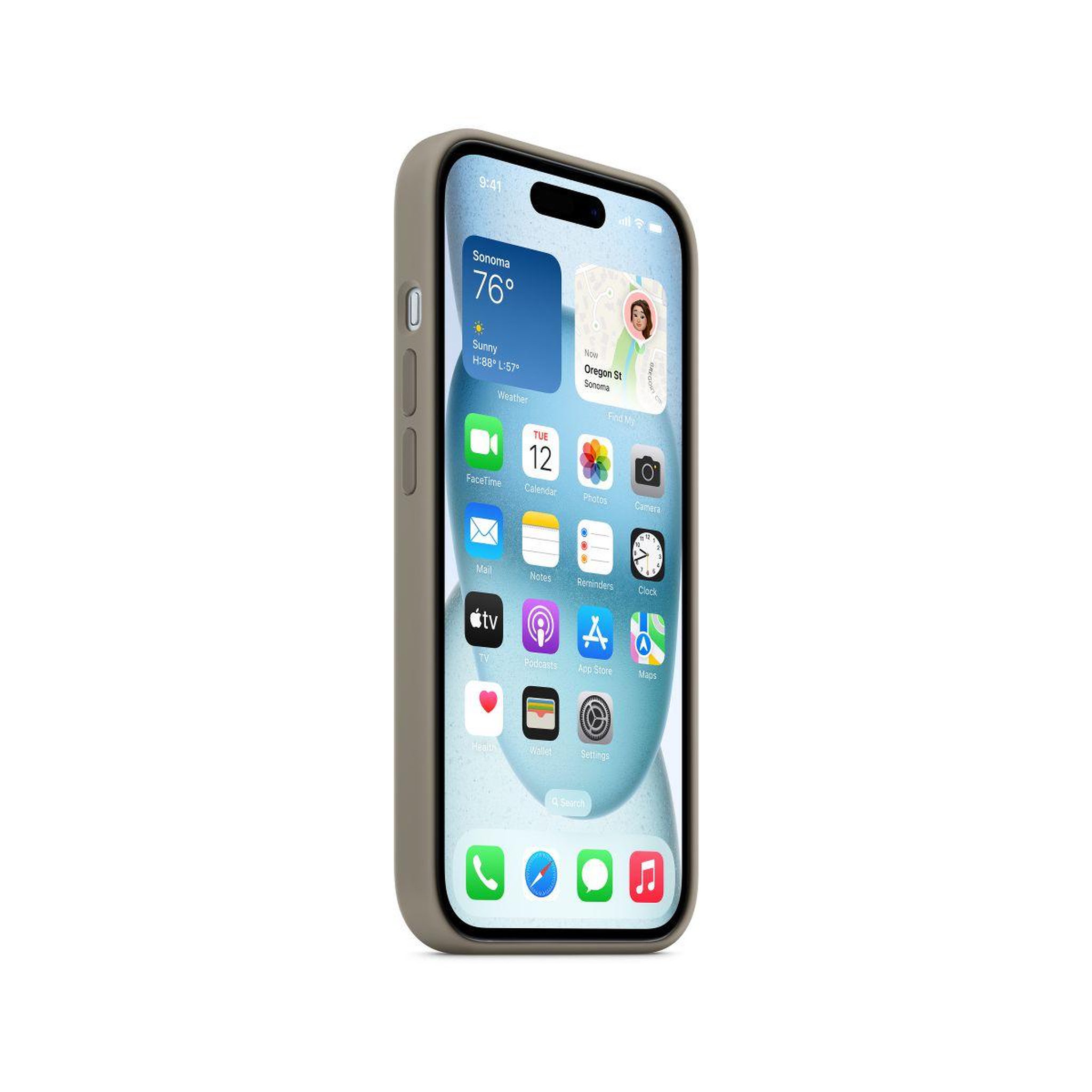 Voir la diapositive 3 : APPLE Coque iPhone 15 MagSafe silicone Argile
