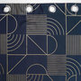 Voir la diapositive 3 : Paris Prix Rideau à Œillets Imprimé  Lineor  140x260cm Marine