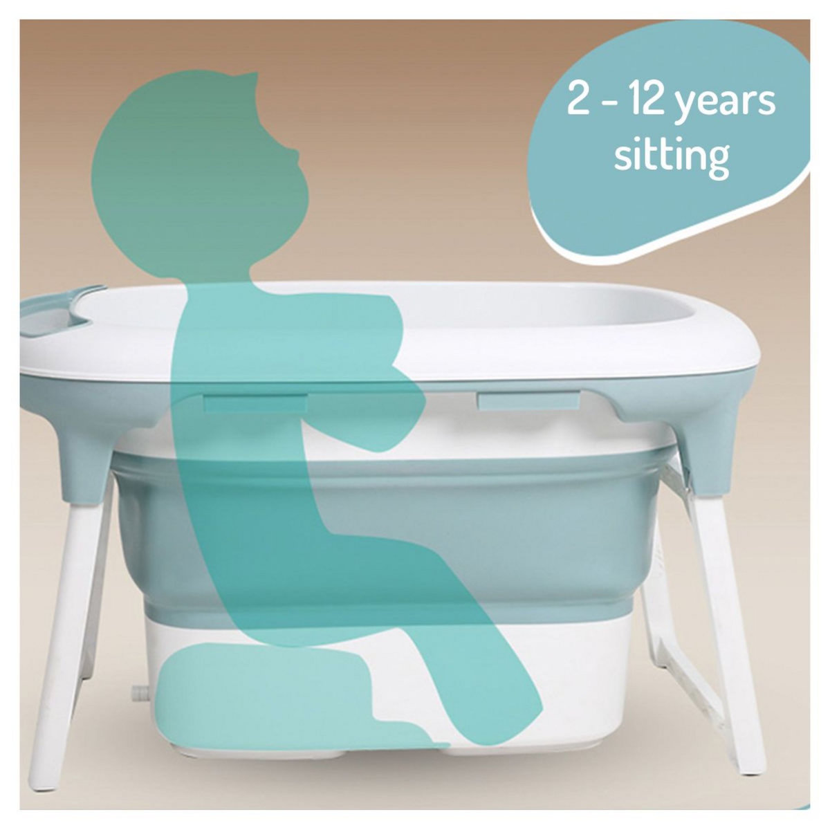 BANINNI Baignoire Bébé Évolutive Et Pliable + Coussin Bagno