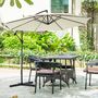 Voir la diapositive 2 : OUTSUNNY Parasol déporté octogonal inclinable rabattable diamètre 3 m parasol de jardin avec pied en croix crème
