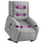 Voir la diapositive 3 : VIDAXL Fauteuil de massage inclinable Gris clair Tissu