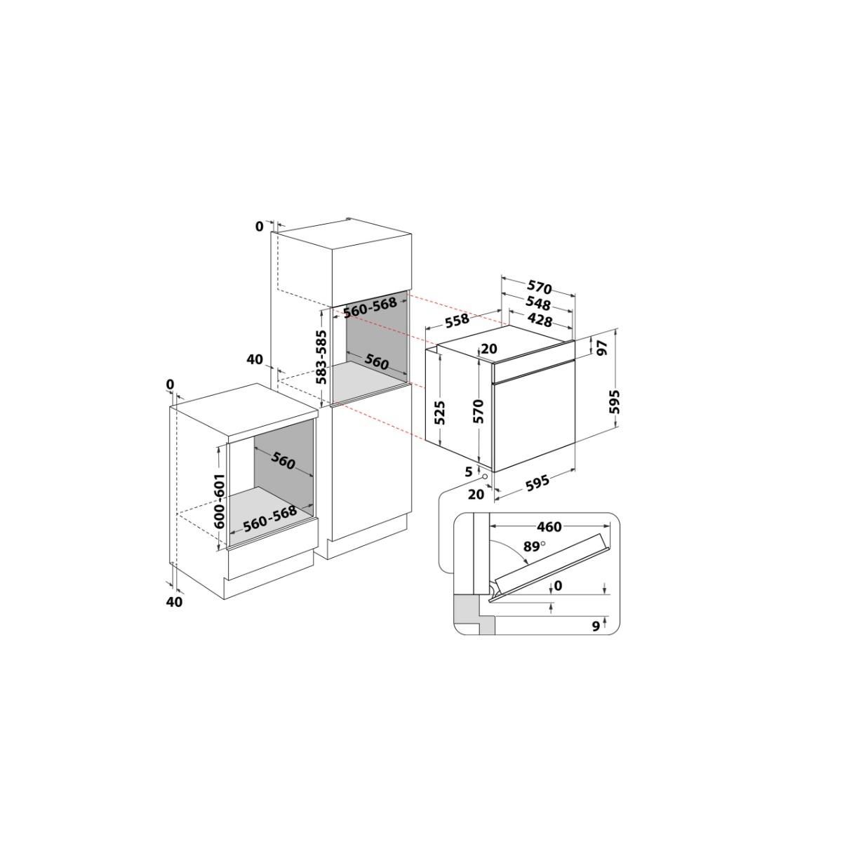 Indesit Four intégrable multifonction 71l 60cm pyrolyse inox - IO278PX