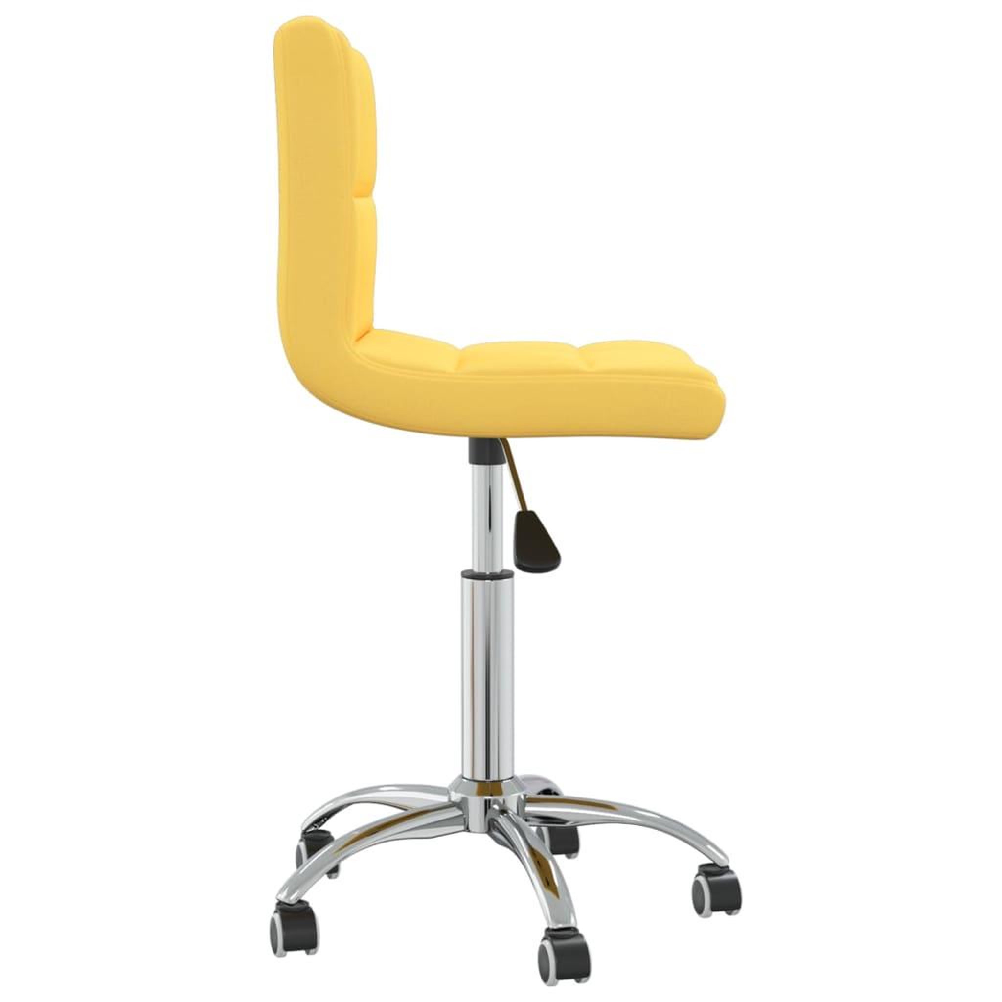 Voir la diapositive 4 : VIDAXL Chaise pivotante de bureau jaune moutarde tissu