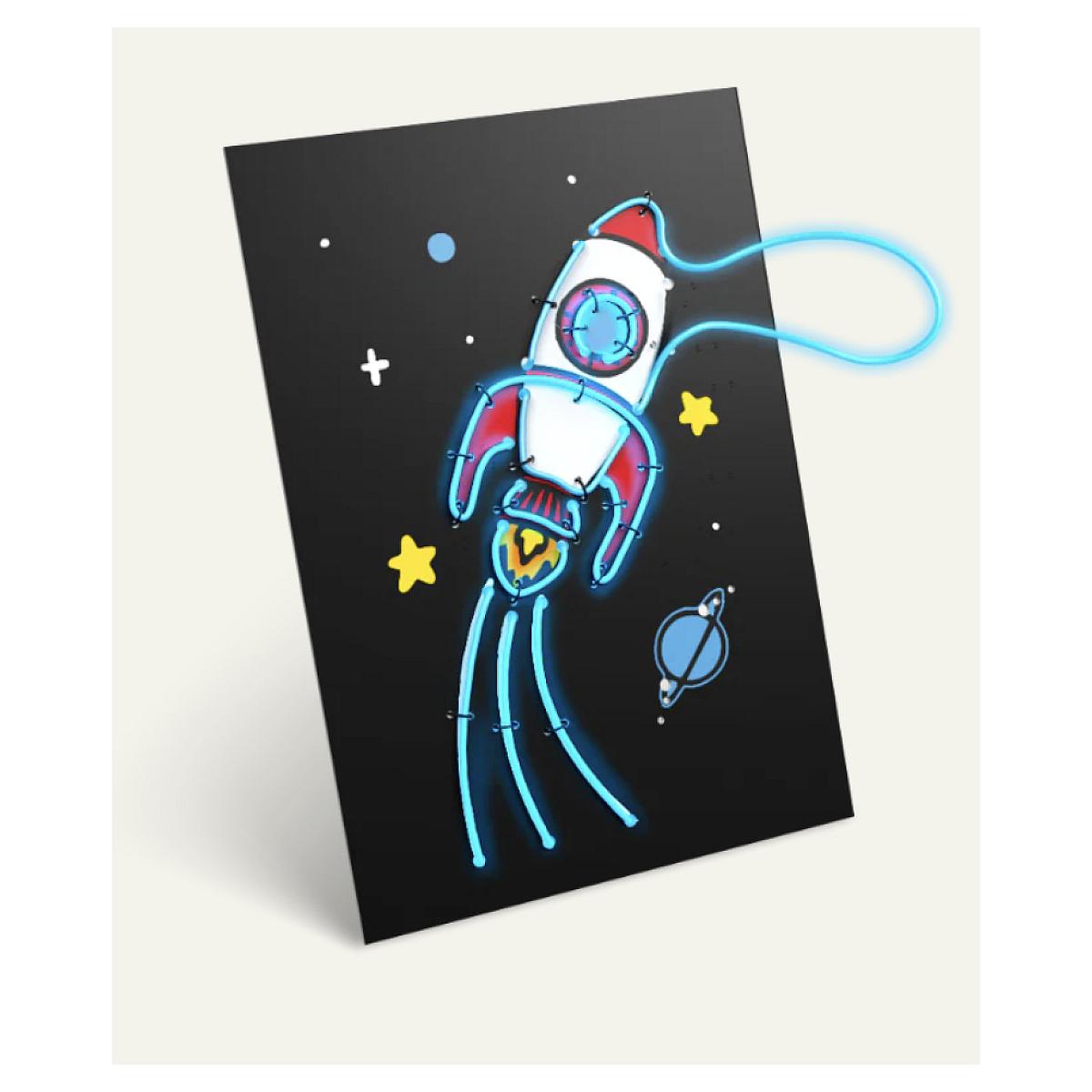 Voir la diapositive 2 : KIDYWOLF Kidyneon - Kit decoration murale lumineuse - 9 dessins -