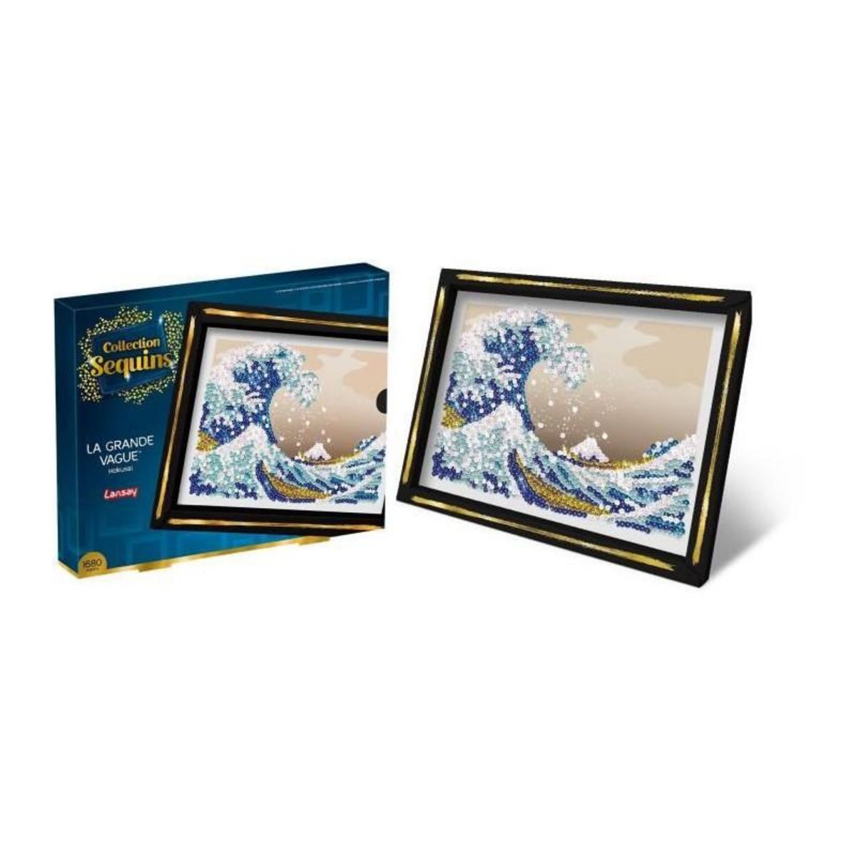 LANSAY Kit loisir créatif - LANSAY - Collection Sequins - La Grande Vague - Hokusai - Des 14 ans