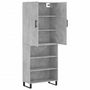 Voir la diapositive 4 : VIDAXL Buffet haut Gris beton 69,5x34x180 cm Bois d'ingenierie