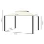 Voir la diapositive 3 : OUTSUNNY Tonnelle barnum pavillon de jardin style colonial double toit toile moustiquaires et toiles amovibles 3,9L x 2,9l x 2,8H m crème
