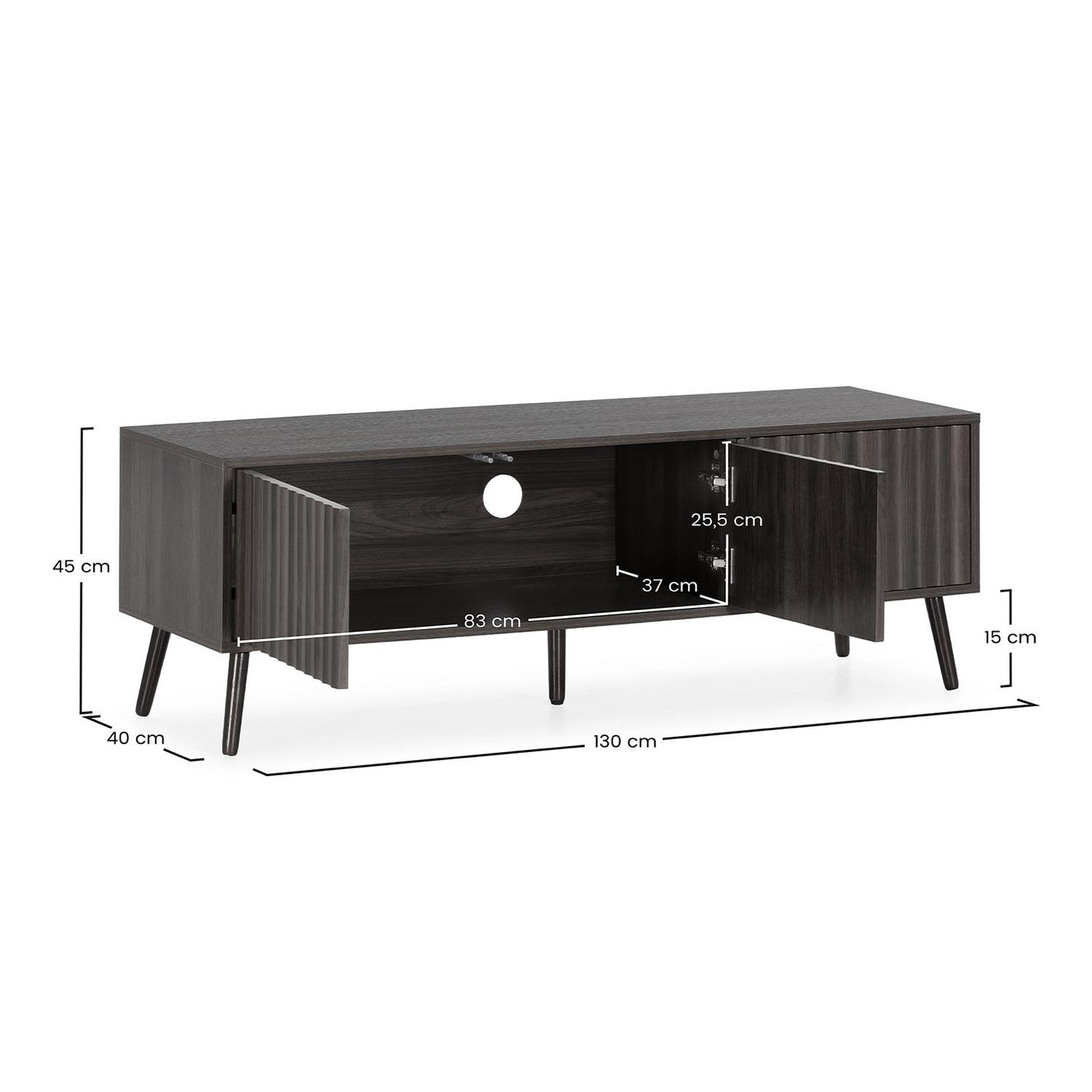 Voir la diapositive 6 : VS VENTA-STOCK Meuble TV Lluvia 3 portes effet noyer