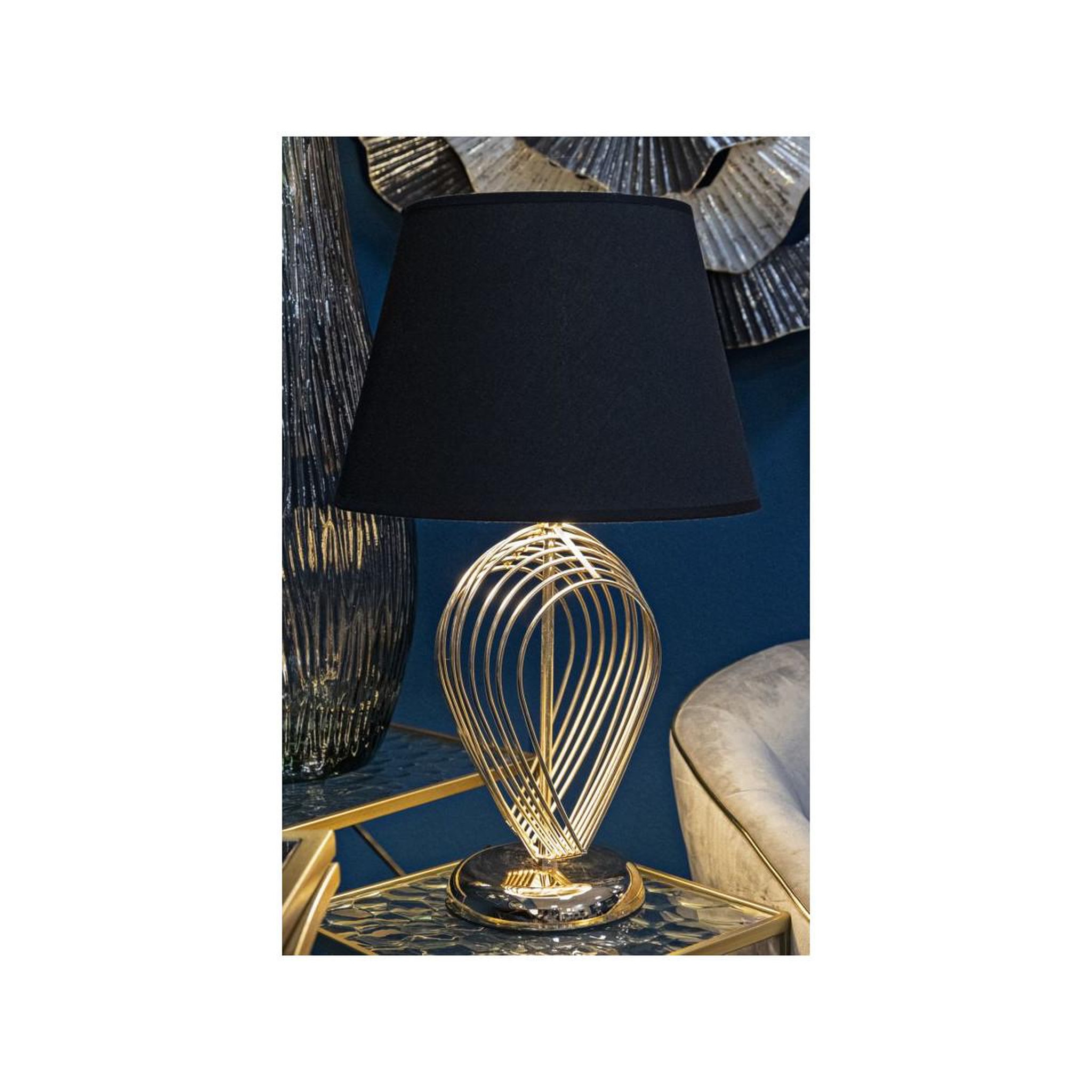 Voir la diapositive 5 : Paris Prix Lampe à poser en métal  maxt  53cm or & noir