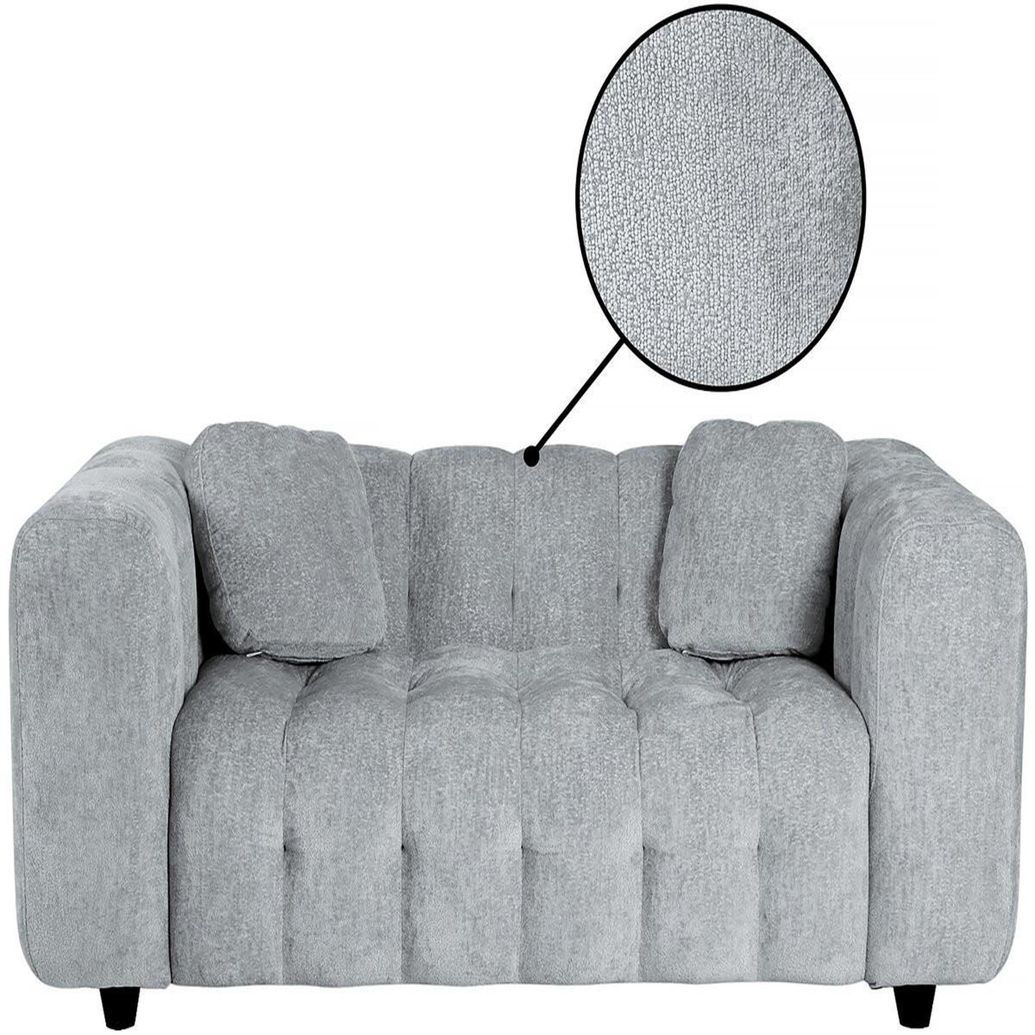 Voir la diapositive 4 : Habitat et Jardin Canapé droit en tissu chenille  vendome  - 2 places - gris