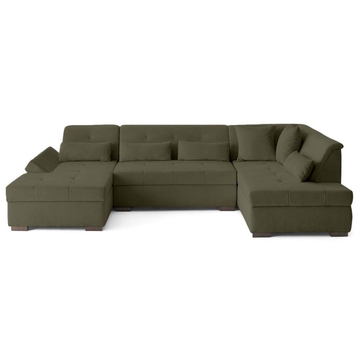 LISA DESIGN Vermont s - canapé panoramique d'angle droit 7 places en velours côtelé