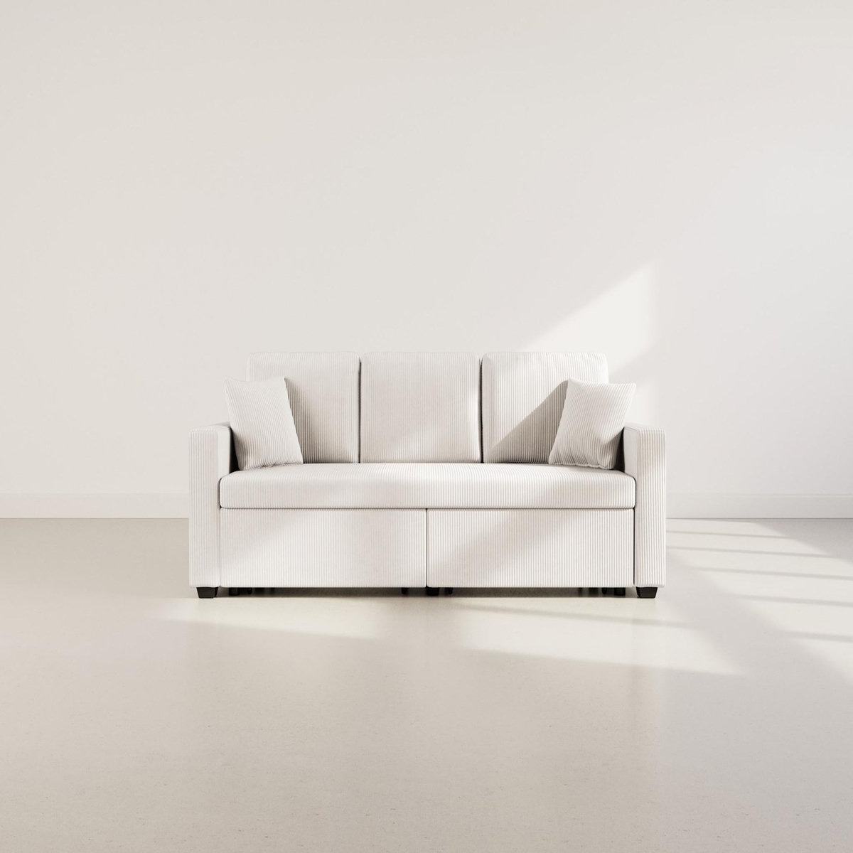 BEST MOBILIER Cyrus - canapé droit 3 places convertible en velours côtelé