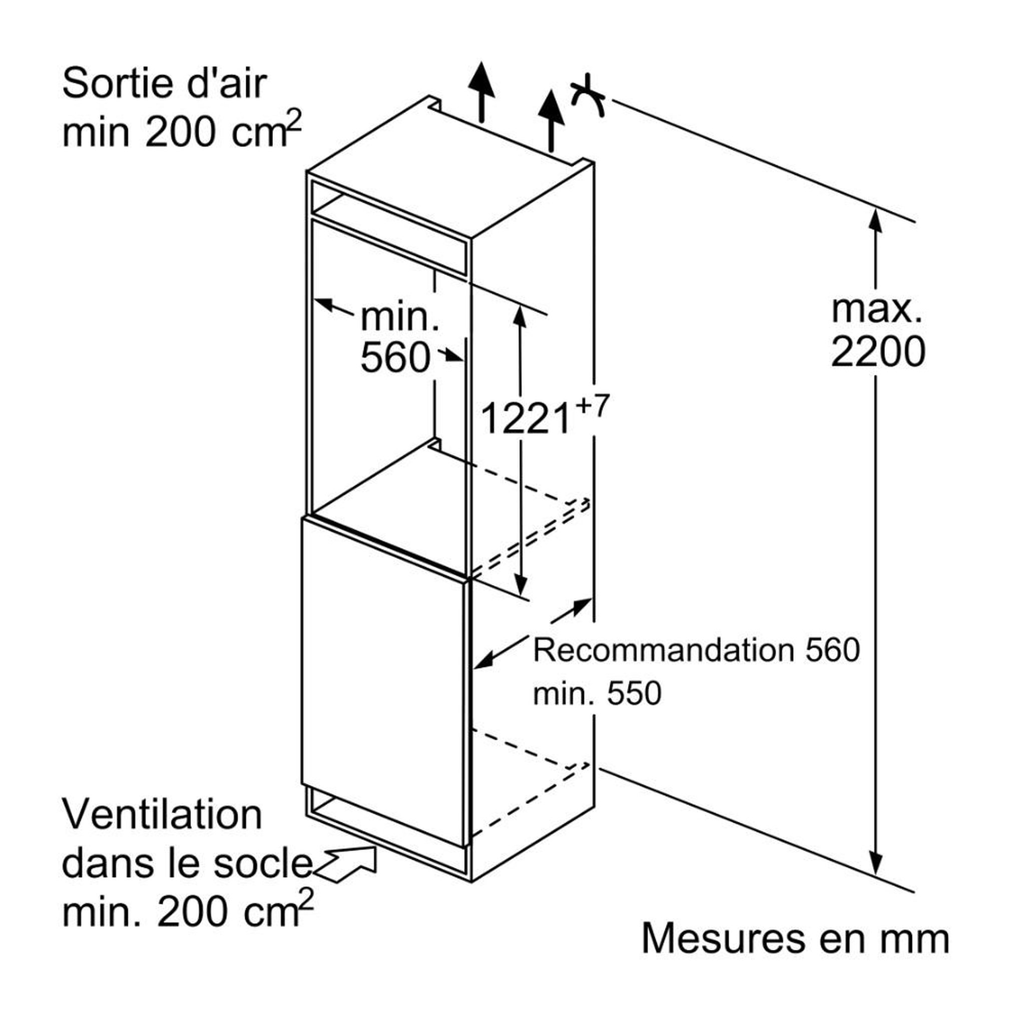 Voir la diapositive 4 : Siemens Réfrigérateur 1 porte intégrable à pantographe 187l - ki42lvfe0