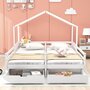 Voir la diapositive 4 : MERAX Lit cabane enfant 90x200cm pin coloris blanc