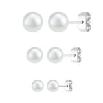 SC CRYSTAL Lot de 3 paires de boucles d'oreilles SC Crystal ornées de perles