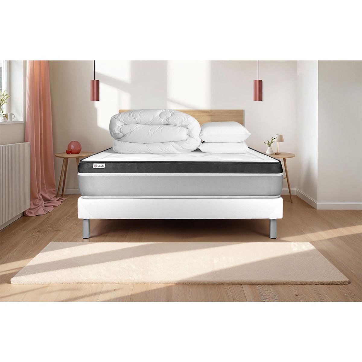 VITALIT Pack prêt à dormir VITAL ERGO 180 x 200 cm sommier Kit blanc