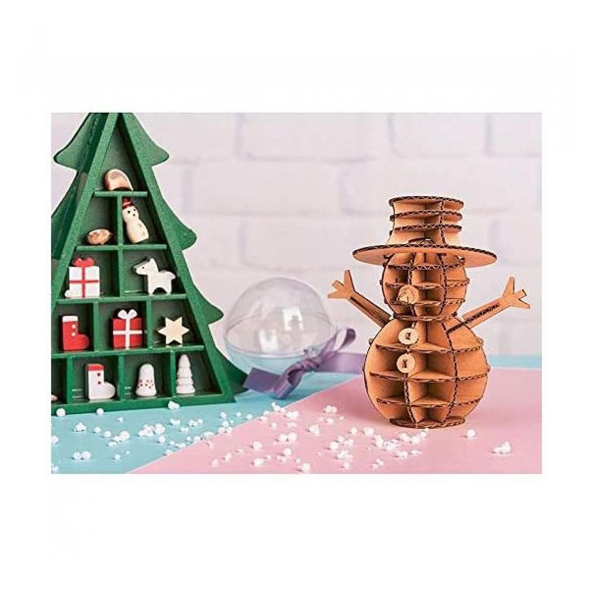 Graine créative Maquette en carton theme bonhomme de neige