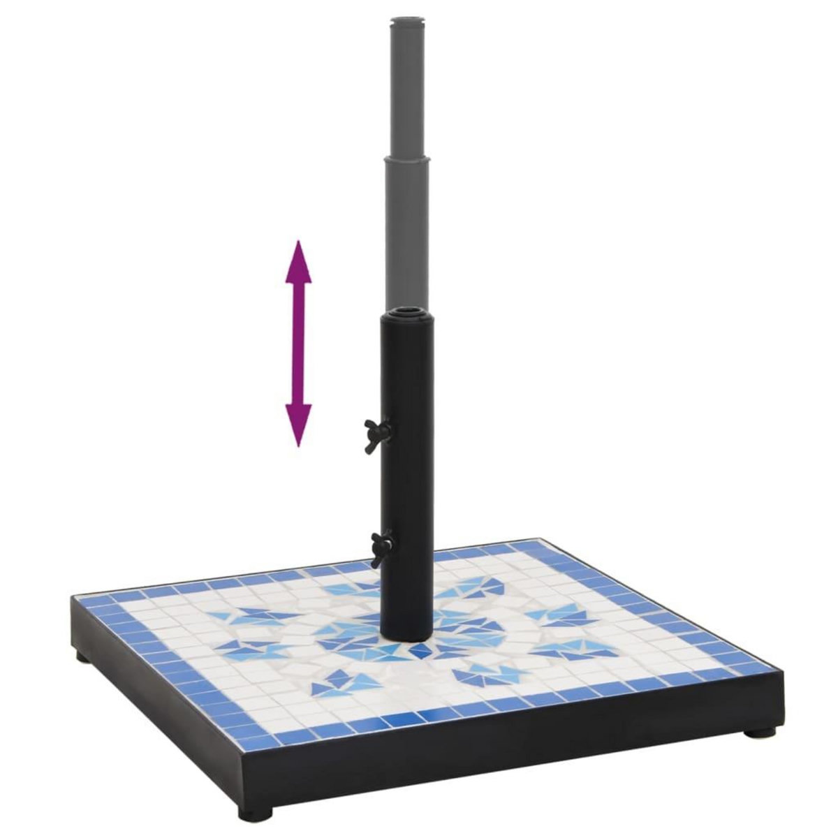 VIDAXL Base de parasol bleu et blanc carre 12 kg