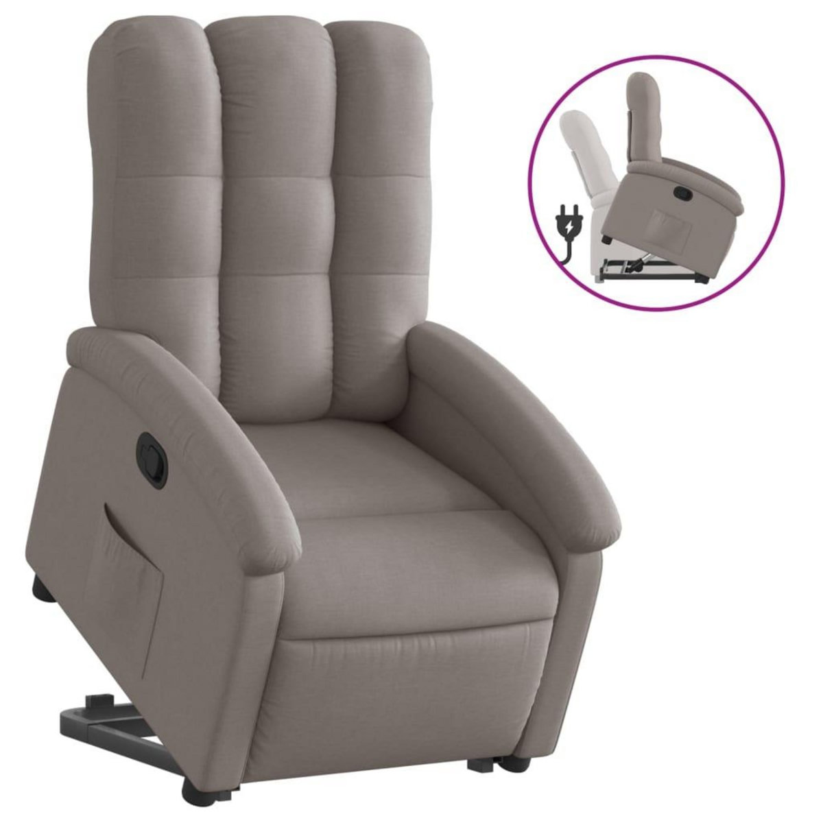 VIDAXL Fauteuil inclinable taupe tissu